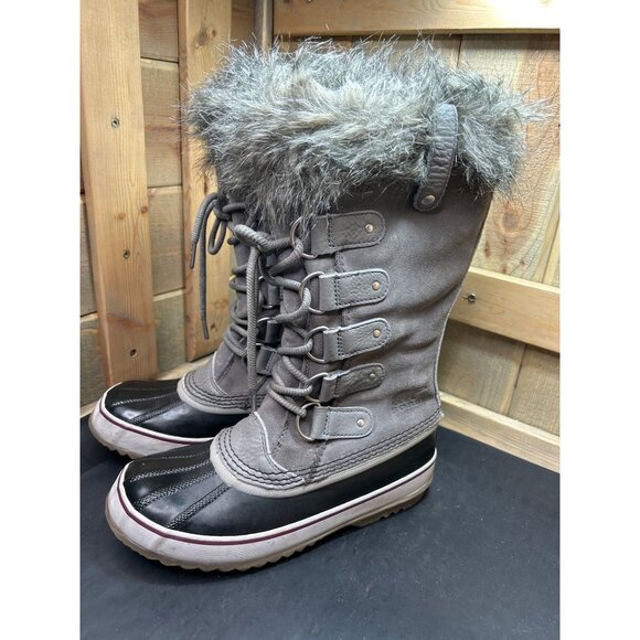 Sorel Womens Joan of Arctic Waterproof Winter Boots Size 9 Gray & Black - Picture 5 of 9